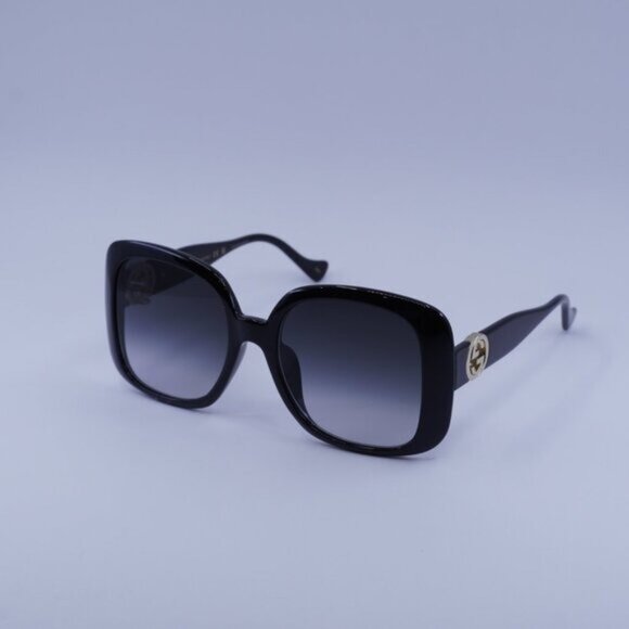 Gucci GG1029SA 001 Sunglasses Black Square Frame, Grey Gradient Lenses